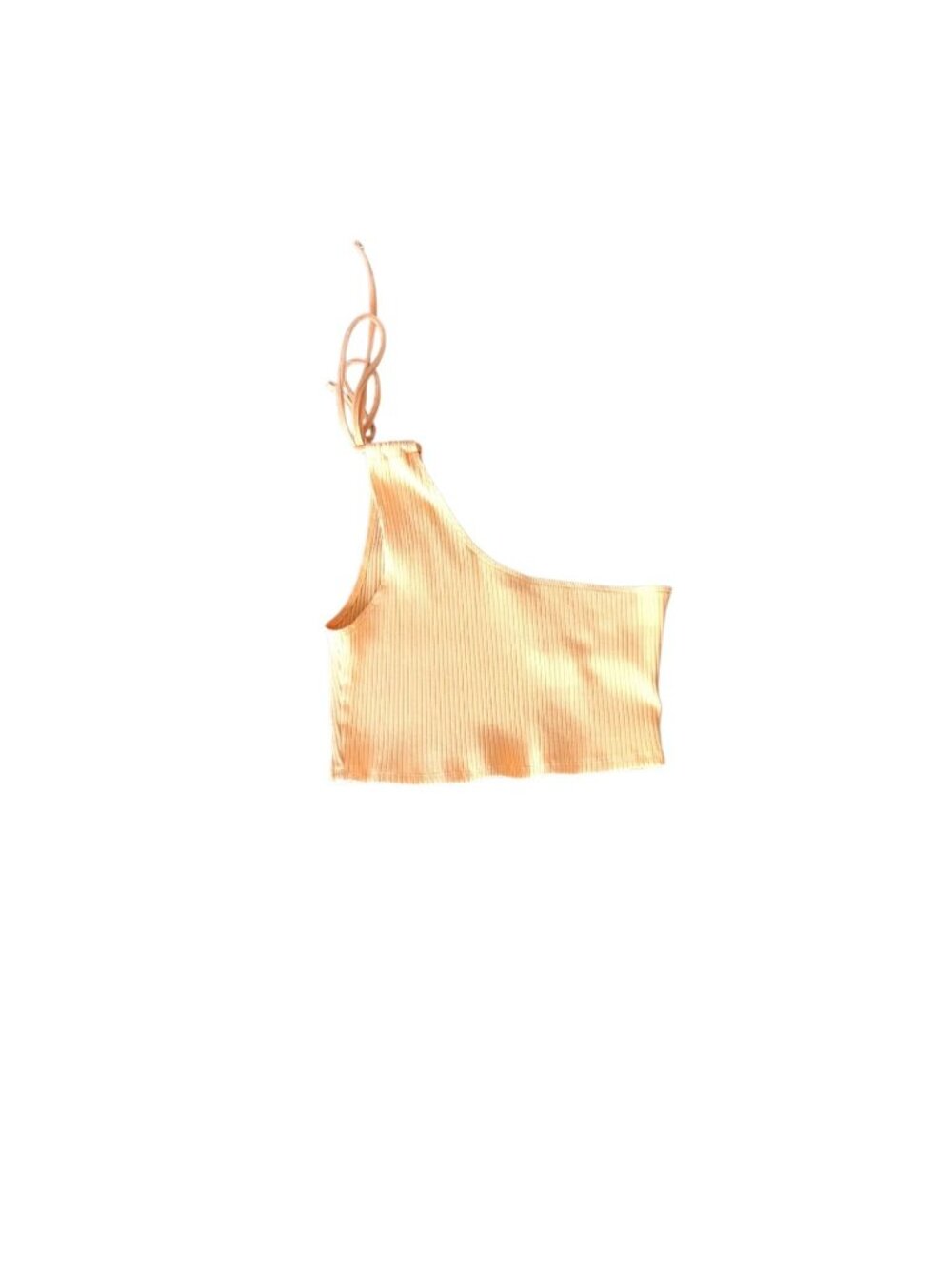 Aerie Orange Ribbed One Shoulder Crop Top